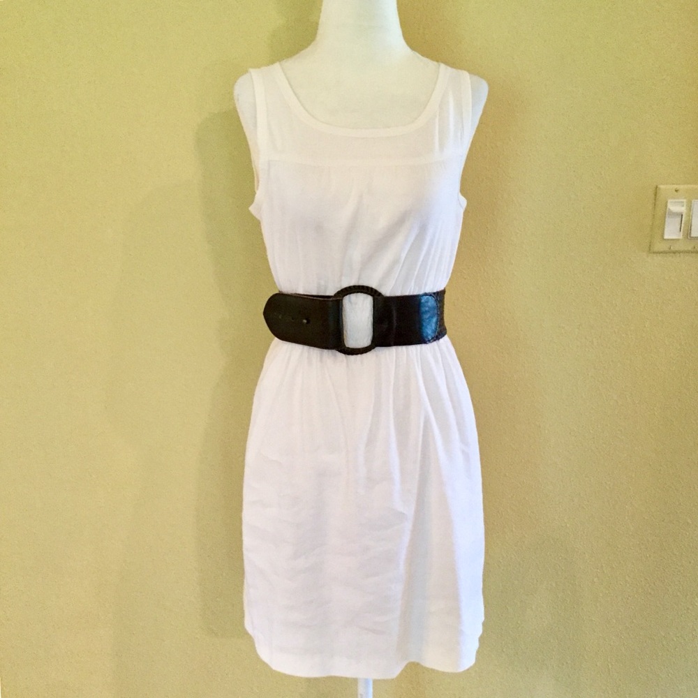 THEORY “HORATIA” WHITE LINEN DRESS